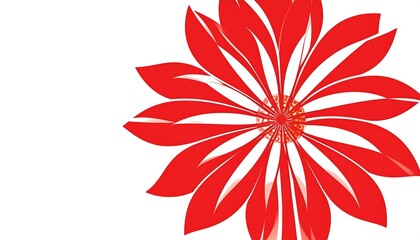 A vibrant red flower design on a white background