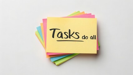 Colorful sticky notes with motivational phrase about tasks to complete
