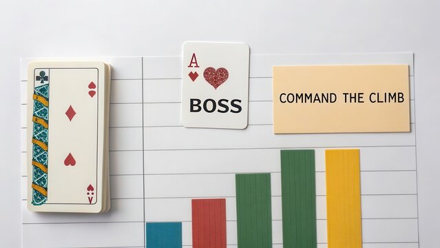 Business Strategy Concept with Playing Cards and Growth Chart - Powered by Adobe