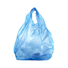 A light blue plastic bag on black background