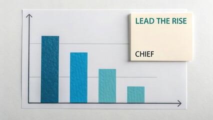 Chart with Growth Bars and Chief Sticky Note on White Background