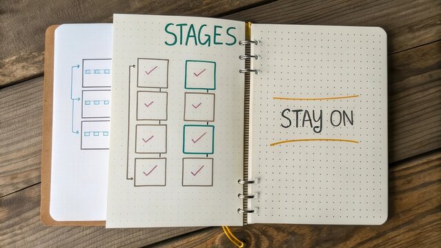 Organized Notebook Pages with Checklist and Inspirational Phrase