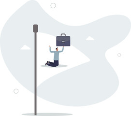 Give up, abandon hope or dream, loser or business failure, fatigue or exhausted from hard work,life and employment of people.