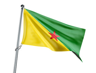 French Guiana flag with red star and green yellow