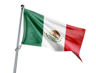 Mexico flag with green white red stripes and coat of arms