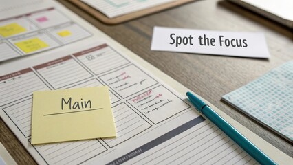 Organized Workspace with Notes and Plans for Enhanced Productivity