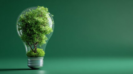 Nurturing green ideas within a clear lightbulb symbolizes innovation and sustainable growth, inspiring eco-friendly solutions for a brighter future.