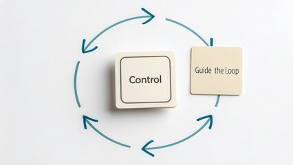 Obraz premium Control and Guide the Loop Concept in Circular Diagram Design