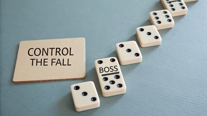 Control the Fall Message with Dice and Leadership Concept