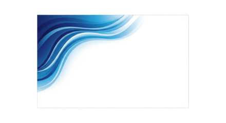 Abstract Blue Wave Design on White Background.