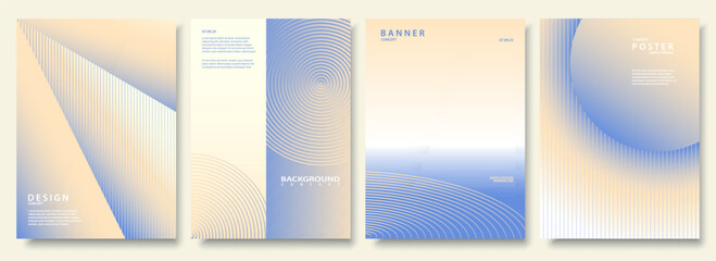 Abstract gradient poster background collection. Minimalist style cover template with vibrant perspective 3d geometric prism shapes. Ideal design for social media, cover, banner, flyer set.