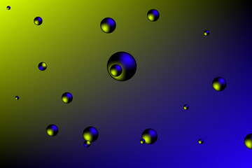 Abstract Spheres Floating on Gradient Background