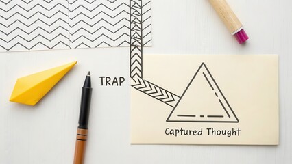 Creative Illustration of Conceptual Thought Capture and Trap Design
