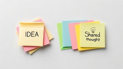 Colorful Sticky Notes Depicting Creative Ideas and Shared Thoughts