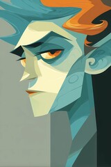 Artistic close-up of a fantasy elf with strong shadows, one side hidden, suggesting secrets and magical origin.