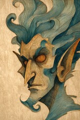 Artistic close-up of a fantasy elf with strong shadows, one side hidden, suggesting secrets and magical origin.