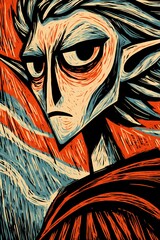 Artistic close-up of a fantasy elf with strong shadows, one side hidden, suggesting secrets and magical origin.