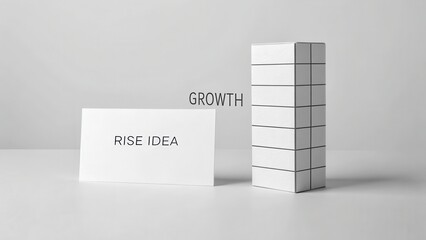 Growth Concept with Minimalist Design and Stacked Blocks Display