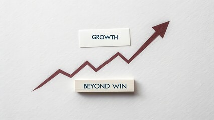 Growth Strategy and Success Concept with Arrow and Words on Background