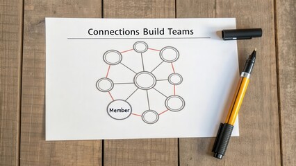 Visual Representation of Team Building Concepts with Connection Diagram