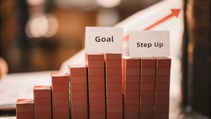 Visualization of Progress with Blocks and Goals for Success Journey