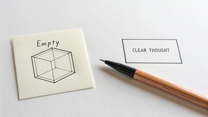 Creative Visual of Minimalistic Notepad and Pen for Clarity and Focus
