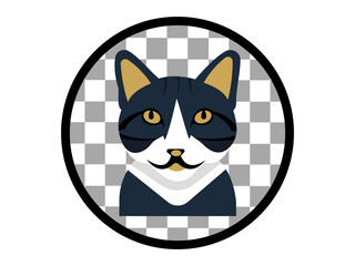 Cute cat illustration vector. cat line icon and Logo design.