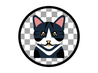 Cute cat illustration vector. cat line icon and Logo design.