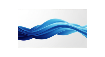 Abstract Blue Wave Design on White Background.