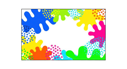 Abstract Colorful Blob Art Border.