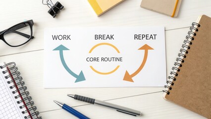 Work Break Repeat Cycle for Productivity and Daily Routine Management