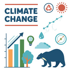 Naklejka premium Climate change awareness infographic vector