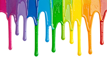 Vibrant dripping rainbow paint colors splatter abstract artwork vivid background design expression
