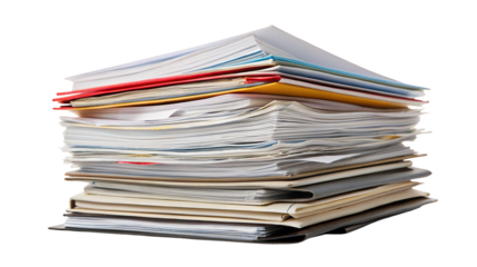 Stack of documents and folders for office organization and efficient paper management