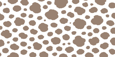 Seamless vector leopard pattern and coffee bean textured wallpaper illustration for cafe decor