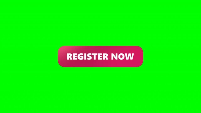 REGISTER NOW Button. Simple, clean animation perfect for websites or apps UI,UX,GUI. animation on green background 4k video