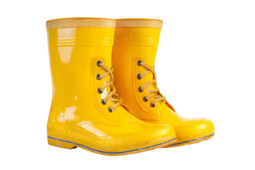 Bright Yellow Rain Boots Ready for a Rainy Day