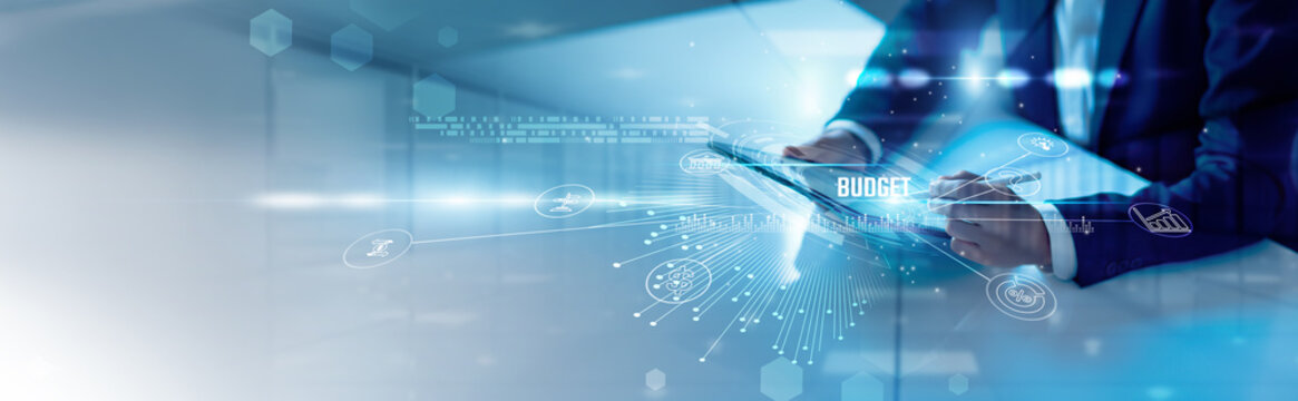 Businessman analysis budget planning and financial forecasting, cost optimization, expense tracking, profitability analysis, cash flow management, business efficiency