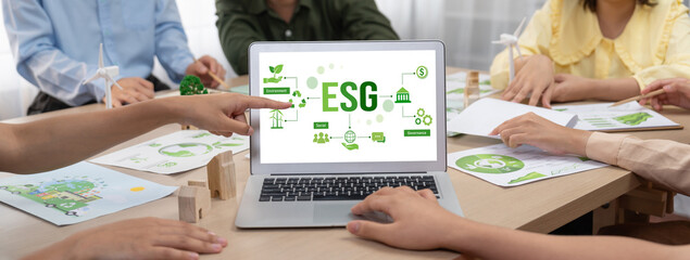 ESG environmental social governance policy for brisk business to set a standard to achieve high ESG...