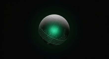 Futuristic globe with glowing data streams
