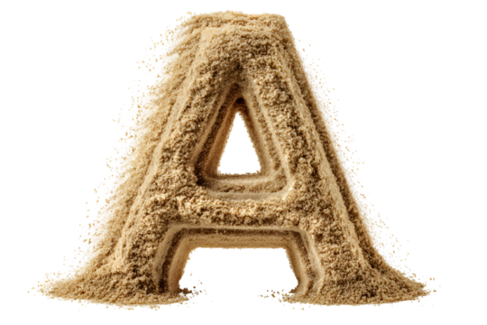 Sand letter A beach alphabet summer nature