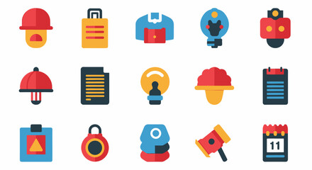 Safety Icon Pack Flat Design Safety Icons for Web and Mobile