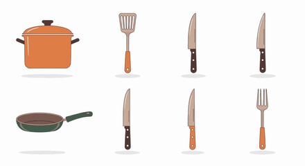 Kitchen Utensils and Cookware Collection A Comprehensive Set of Essential Cooking Tools for Culinary Professionals and Home Cooks Alike