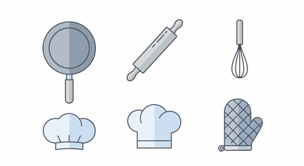 Fototapeta premium Kitchen Utensils Illustration A Collection of Cooking Tools, Ready for Culinary Creation