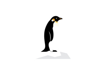 Single Emperor Penguin on Ice.