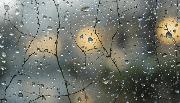 Raindrops on glass surface