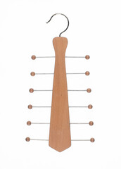 wooden sock hanger isolated on white background
