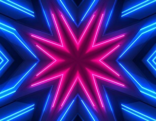 Abstract neon star pattern