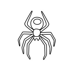 Spider. Simple icon. Outline contour vector isolated illustration.
