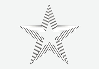 Obraz premium Concentric Layered Star: Simple Geometric Graphic Design.